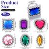 Quilax 72 Pcs Colorful Plastic Rings, Adjustable Rings Princess Jewelry, Fake Ring for Costume Bridal Shower Dress Party Accessories view 2