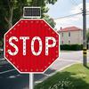 GTANND Solar Led Stop Sign, Stop Sign-Octagon Aluminum Reflective Flashing Stop Signs Rustproof Illuminated Light Traffic Road Warning Board,Energy-Saving and Environmentally Friendly 60 * 60cm(24in) view 1