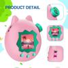 for Tamagotchi Paradise Soft Silicone Case and TPU Clear Screen Protector flim, 360-degree Full Protective with Flower Series Lanyard, Scratch Shock Protection, Blue/Pink view 4