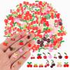 100 Pieces Tiny Cherry for Dollhouse Micro Resin Fruit Decor for Crafts Mini Things for Fairy Garden Micro Landscaping Decoration, Style 1 view 1
