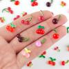 100 Pieces Tiny Cherry for Dollhouse Micro Resin Fruit Decor for Crafts Mini Things for Fairy Garden Micro Landscaping Decoration, Style 1 view 2