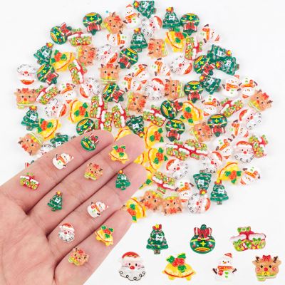 100 Pieces Tiny Christmas Decorations for Dollhouse Micro Resin Decor for Crafts Mini Things for Fairy Garden Micro Landscaping Decoration, Style 4