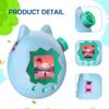for Tamagotchi Paradise Soft Silicone Case and TPU Clear Screen Protector flim, 360-degree Full Protective with Flower Series Lanyard, Scratch Shock Protection, Blue/Pink view 4
