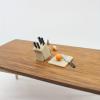 7pcs Miniature Kitchen Knife Set with Holder, 1:12 Scale Dollhouse Accessories, Doll Furniture view 3