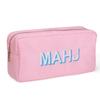 American Mahjong Tiles Bag for 1.2 inch Tiles, Portable Zippered Storage Case with Embroidery Letters, Soft Pink Travel Bag for Mahjong Lovers (Bag Only) view 1