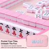 American Mahjong Tiles Bag for 1.2 inch Tiles, Portable Zippered Storage Case with Embroidery Letters, Soft Pink Travel Bag for Mahjong Lovers (Bag Only) view 3