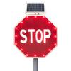 GTANND Blinking Solar Powered Stop Sign,Aluminum Road Stop Signs,Octagon Road Warning Traffic Street Stop Signs,Egp Reflective Film,Traffic Stop Signs,Waterproof,Rust-Proof 60 * 60cm(24in) view 1