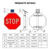 GTANND Blinking Solar Powered Stop Sign,Aluminum Road Stop Signs,Octagon Road Warning Traffic Street Stop Signs,Egp Reflective Film,Traffic Stop Signs,Waterproof,Rust-Proof 60 * 60cm(24in) view 2