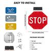 GTANND Blinking Solar Powered Stop Sign,Aluminum Road Stop Signs,Octagon Road Warning Traffic Street Stop Signs,Egp Reflective Film,Traffic Stop Signs,Waterproof,Rust-Proof 60 * 60cm(24in) view 3