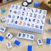 Arrowbash Christmas 160 Pcs Chinoiserie Mahjong Tile Set, 1.2 x 0.8 Inches Melamine Blue Back American Mahjong Only, Travel Ma Jiang Tiles for Adult Classic Board for Family Night view 4