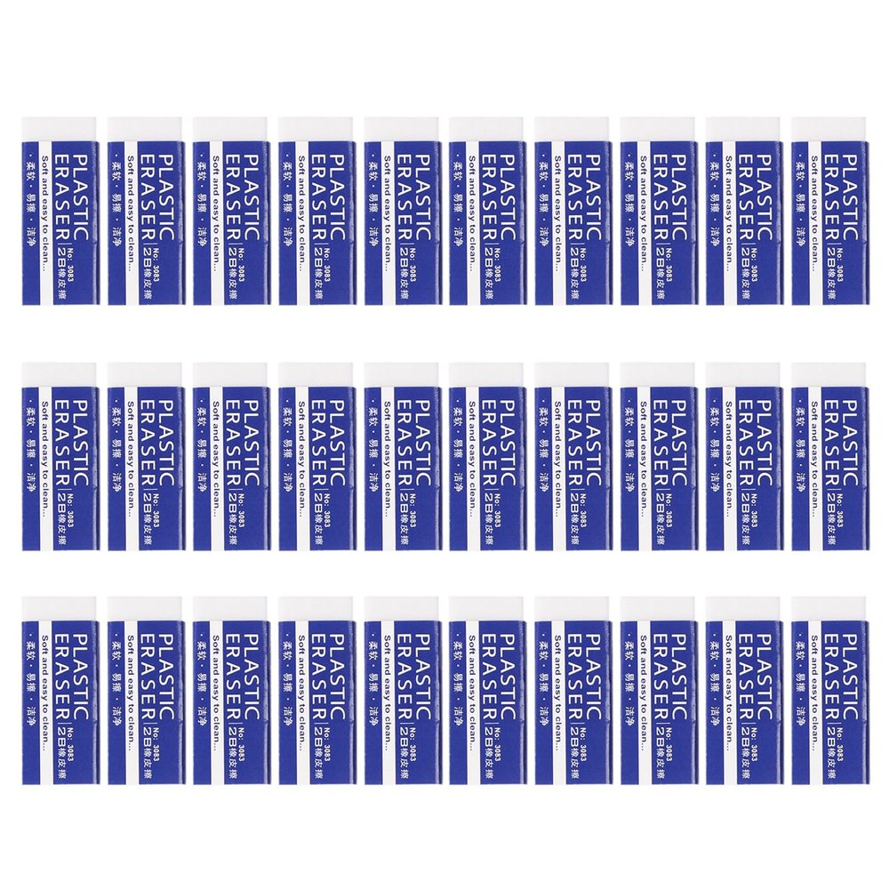 30 Pcs 2B Pencil Erasers Back to School Eraser White Erasers Art Eraser Reward Kids Writing Correction