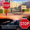 GTANND Solar-Powered Stop Sign,Aluminum Reflective Flashing Stop Signs,Octagonal Solar-Powered Led Stop Sign,Traffic Warning Stop Sign 60 * 60cm(24in) view 4