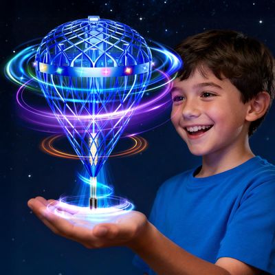 wow97e Flying Orb Ball Toy for Kids, Hand Controlled Hover Flying Ball with LED Lights, Indoor Outdoor Interactive Toy for Boys Girls, Rechargeable Motion Sensor Flying Toy Gift