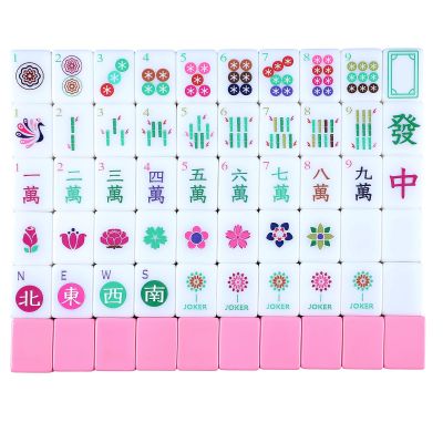 Arrowbash American Mahjong Set Only with 160 Mahjong Tiles 1.2-inch American Mah Jong Set Hand Carved Pattern for Adult Social Party, Mah Jong Lovers Gift