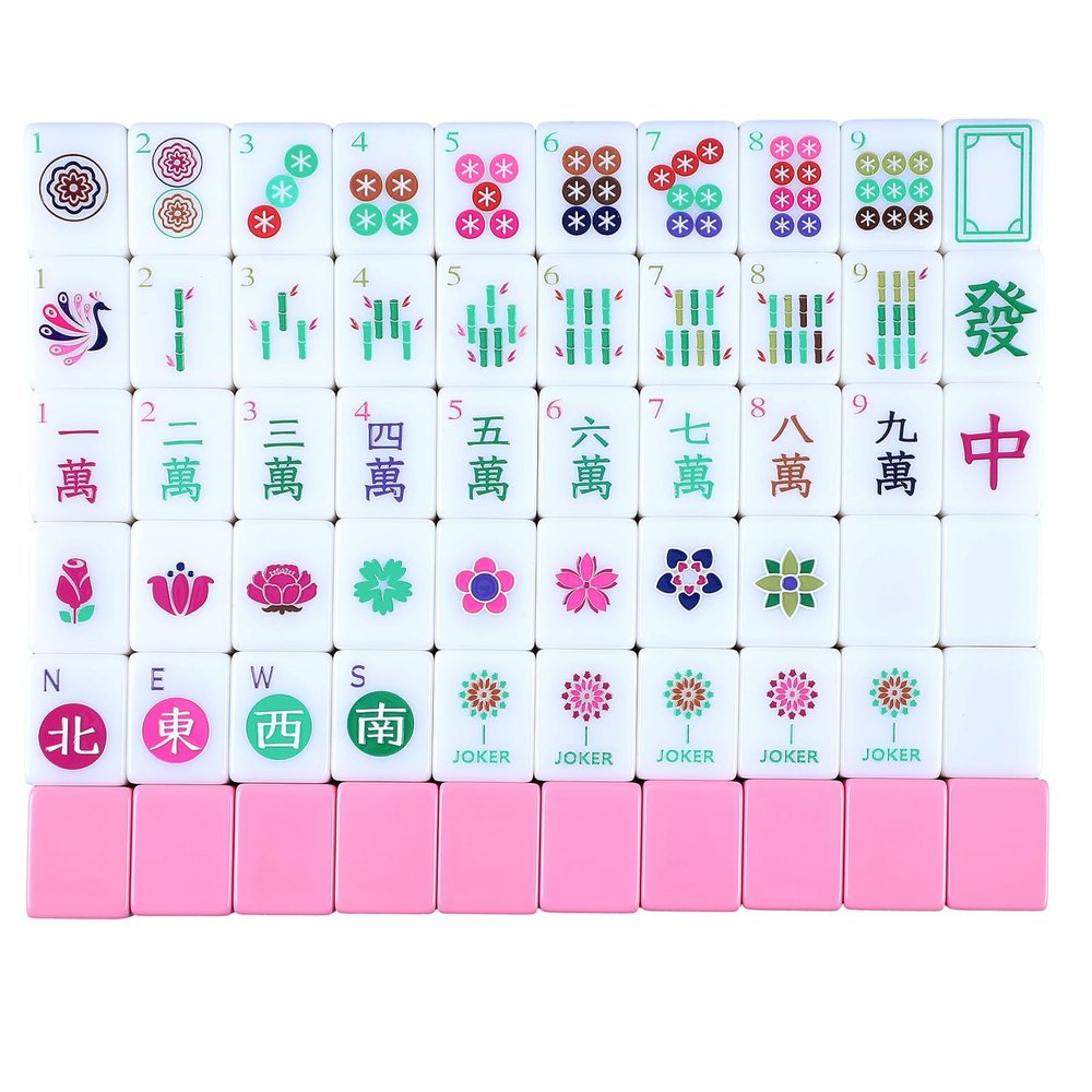 Arrowbash American Mahjong Set Only with 160 Mahjong Tiles 1.2-inch American Mah Jong Set Hand Carved Pattern for Adult Social Party, Mah Jong Lovers Gift