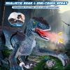 Aotrytion Remote Control Dinosaur Toys for Kids, Dinosaur Toys for Boys Big Walking Velociraptor Dino with Light Sound and Spray Stream Birthday Gift Ideas for Boys and Girls 3-5 4-7 Year Old view 2