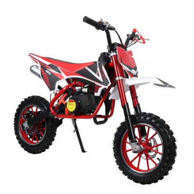 49CC 2-Stroke Mini Dirt Bike, Gas Pocket Motorcycle for Kids&Adults Gas Powered Kids Dirt Bike Mini Off-Road Motorcycle with Wear-Resistant Tires Load 180 LBS for Various Outdoor Environments Red