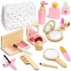 KIDBEST Wooden Makeup Toy Set for Toddler [2026] Play Makeup Kit for Girls 3-5 with Pretend Wood Lipstick/ Mirror/ Brushes/ Cosmetic Set Beauty Girl Birthday Gift Age 3 4 5 6 view 1