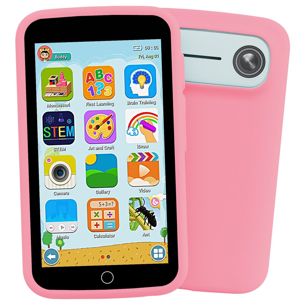 Kids Phone, Kids Smart Phone with 220+ Educational Games, 3.97" Touchscreen Learning Smart Phone Toy, 5MP Rear Camera, No SIM/Wi-Fi, Parental Controls, Rechargeable for Girls Ages 312