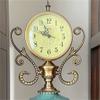 YWMLFZ Cyan Color Chinese Clock, Seat Clock, European Ornament Clock, Retro Living Room, Silent Home Use view 3