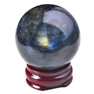 Crystal Gemstone Ball Figures with Stand, Crystal Ball Fortune Telling Ball for Feng Shui, Scrying and Decoration,Crystal ball-7cm