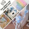 100PCS Blue and White Link Balloons, Baby Light Blue White Linking Balloons with Tail for Making Balloon Wall Arch and Chains, Quick Balloon for Wedding Birthday Baby Shower Party Decorations (6inch) view 3