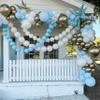 100PCS Blue and White Link Balloons, Baby Light Blue White Linking Balloons with Tail for Making Balloon Wall Arch and Chains, Quick Balloon for Wedding Birthday Baby Shower Party Decorations (6inch) view 4