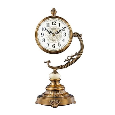 YWMLFZ Sitting Room Seat Clock Plated Copper Clock Pendulum Desk Table Table Sitting Clock