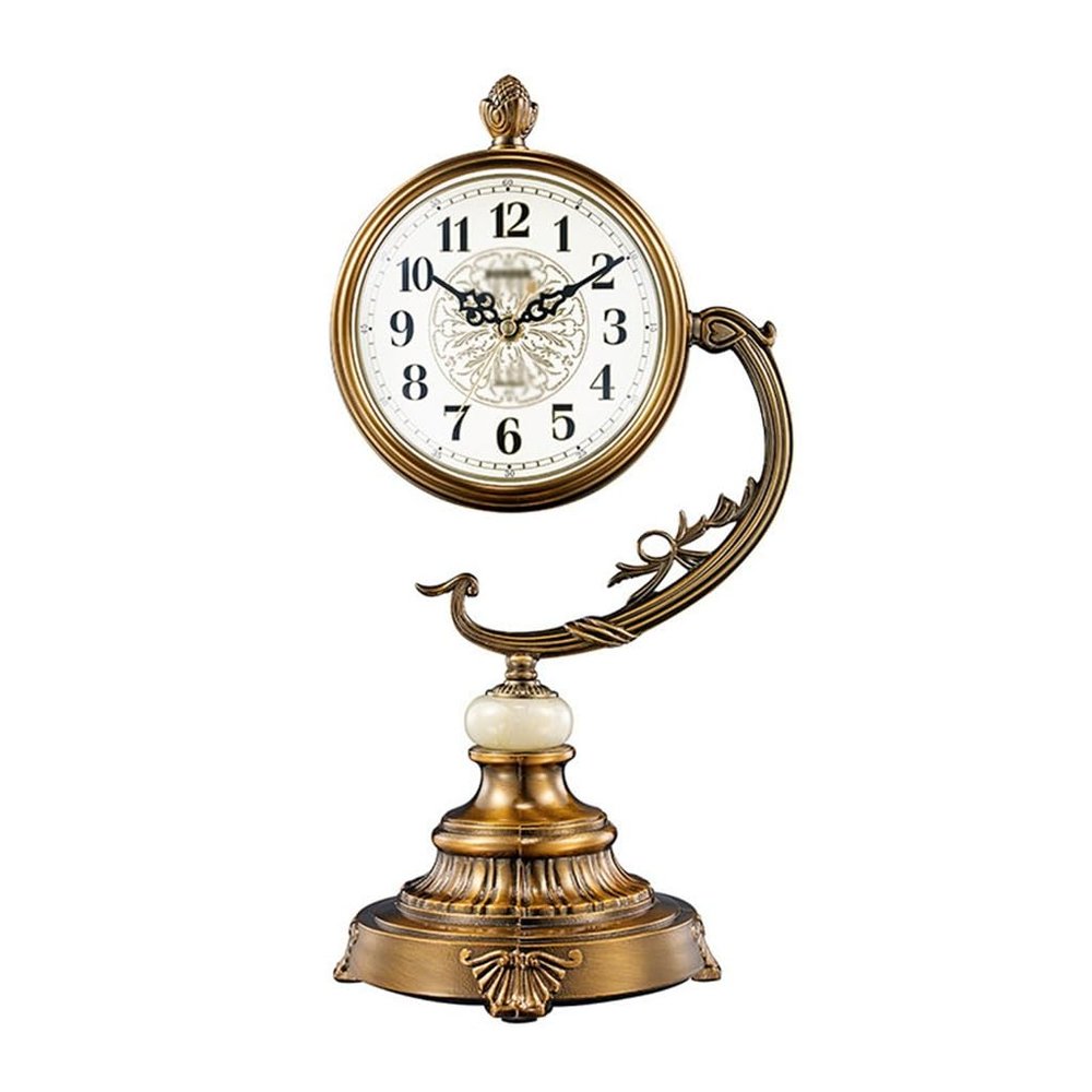 YWMLFZ Sitting Room Seat Clock Plated Copper Clock Pendulum Desk Table Table Sitting Clock