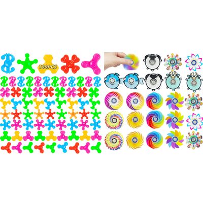 124 Pack Mini Fidget Spinners Bulk Toys for Kids 3 4 5 6 7 8 9 Party Favors Goodie Bags Stuffers Birthday Return Gifts Classroom Rewards Prize Box