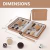 Magnetic Travel Backgammon Set, Portable PU Leather Backgammon Board Game, 9 Inch Classic Strategy Game for Adult Teens, Folding Backgammon Board with 32 Wooden Pieces and 5 Dices, Khaki view 2