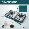 Magnetic Travel Backgammon Set, Portable PU Leather Backgammon Board Game, 9 Inch Classic Strategy Game for Adult Teens, Folding Backgammon Board with 32 Wooden Pieces and 5 Dices, Green view 2