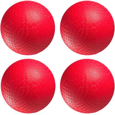 PlayBolt Playground Balls Bulk - 8.5 Inch Red Rubber Kickball Bouncy Inflatable Balls for Kids & Adults, Indoor & Outdoor Games, Kickballs, Dodgeball, Four Square, and More, (12-Pack)