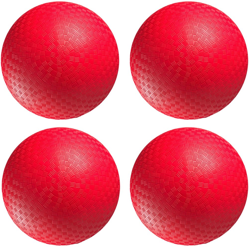 PlayBolt Playground Balls Bulk - 8.5 Inch Red Rubber Kickball Bouncy Inflatable Balls for Kids & Adults, Indoor & Outdoor Games, Kickballs, Dodgeball, Four Square, and More, (12-Pack)