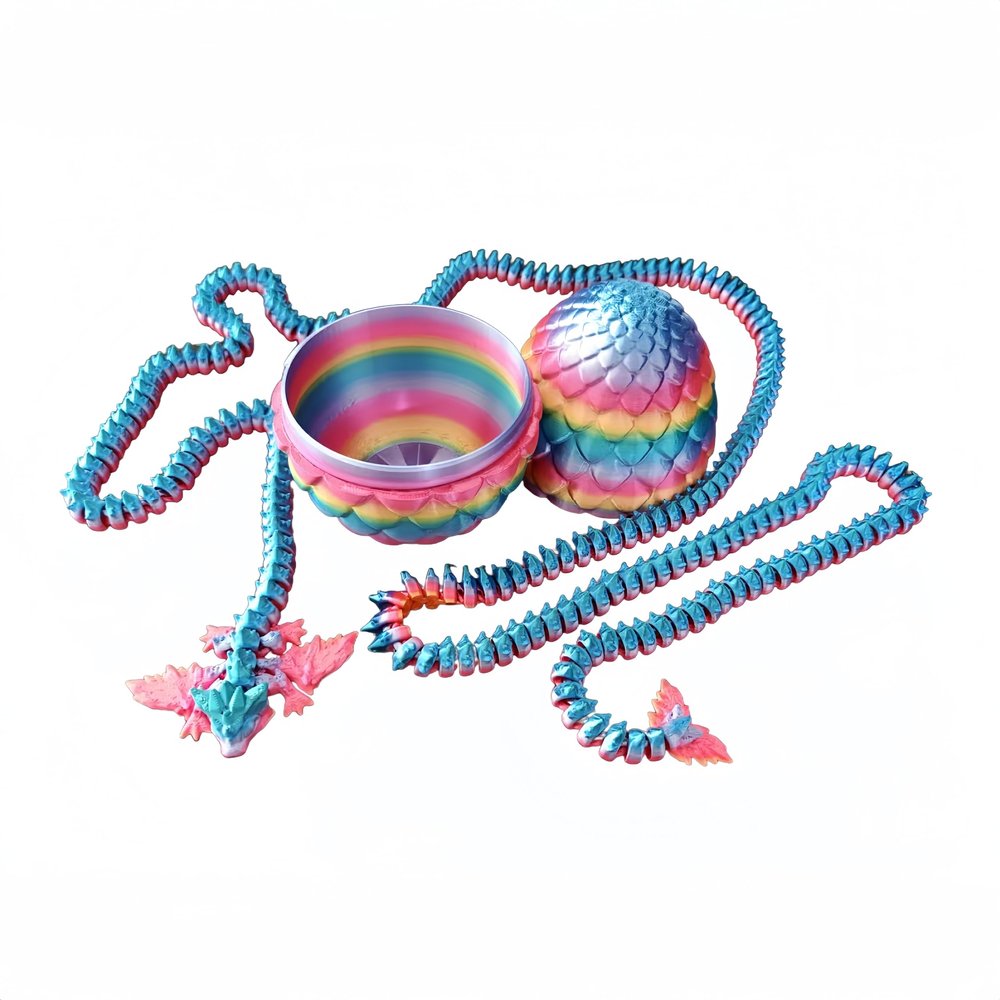 critigulf 3D Printed Giant Long Dragon - Largest Size Toothless Dragon with Wings and Pangolin Features (Egg-Set Candy)