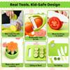7 Pcs Kids Knife Set for Real Cooking, Toddler Cooking Set Montessori with Recipes Book, Toddler Kitchen Tools for Cooking, Kids Cooking Sets Real - Cutting Board and Knife Set view 2
