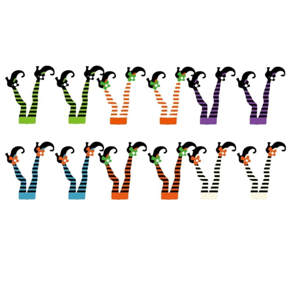 12pcs/Set Halloween Witch Feet Cake Toppers Witches Legs Cupcake Topper Birthday Party Decoration Halloween Props