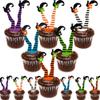 12pcs/Set Halloween Witch Feet Cake Toppers Witches Legs Cupcake Topper Birthday Party Decoration Halloween Props view 2