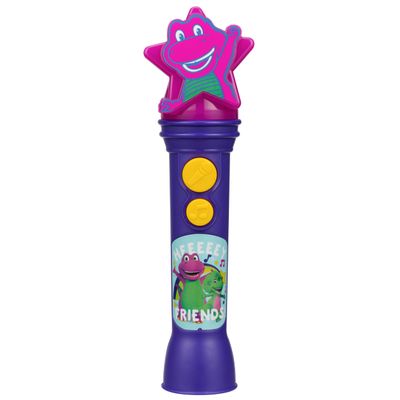 eKids Barney Microphone Toy for Toddlers, Includes Built-in Music and Lights, Designed for Fans of Barney Toys