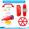 5 Pcs Kids Playground Accessories for Kids Outdoor Plastic Steering Wheel Swingset Phone Pirate Telescope Telephone Safety Handle for Child Backyard Tree House Playhouse Jungle Gym (Red Set 1) view 2