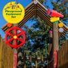5 Pcs Kids Playground Accessories for Kids Outdoor Plastic Steering Wheel Swingset Phone Pirate Telescope Telephone Safety Handle for Child Backyard Tree House Playhouse Jungle Gym (Red Set 1) view 4