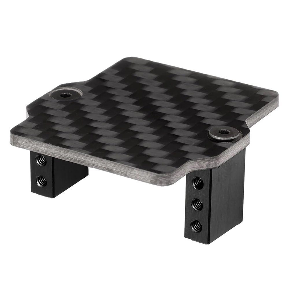 AXSPEED Carbon Fiber Servo Mount Plate Bracket for 1/18 for Granite for GROM 1/14 for Mojave for GROM for mega 380 RC Car Upgrade Parts(Black)