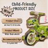 Dinosaur Kids Tricycle for Rider, Toddlers Kid Trike Bike Big Wheel with EVA Wide Flash Wheels, Anti-Slip Pedals, Storage Basket, Music & LED Lights, Kids Bike for 3-6 Year Old Girls & Boys (Green) view 3