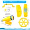 5 Pcs Kids Playground Accessories for Kids Outdoor Plastic Steering Wheel Swingset Phone Pirate Telescope Telephone Safety Handle for Child Backyard Tree House Playhouse Jungle Gym (Yellow Set 1) view 2
