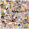 100PCS Funny Cartoon Bob's Burgers Waterproof Sticker for Water Bottles Cartoon Characters Stickers for Kids, Toddlers, Teens, Girls, Adults (Bob's Burgers) view 1