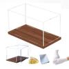 12mm high Wood Grain Display Boxs, countertop Display Box, Figure Model dust Boxs, Art Collection Box, Exquisite high-end Transparent (4x24x18in(Length x Width x Height)) view 1