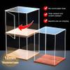 12mm high Wood Grain Display Boxs, countertop Display Box, Figure Model dust Boxs, Art Collection Box, Exquisite high-end Transparent (4x24x18in(Length x Width x Height)) view 2