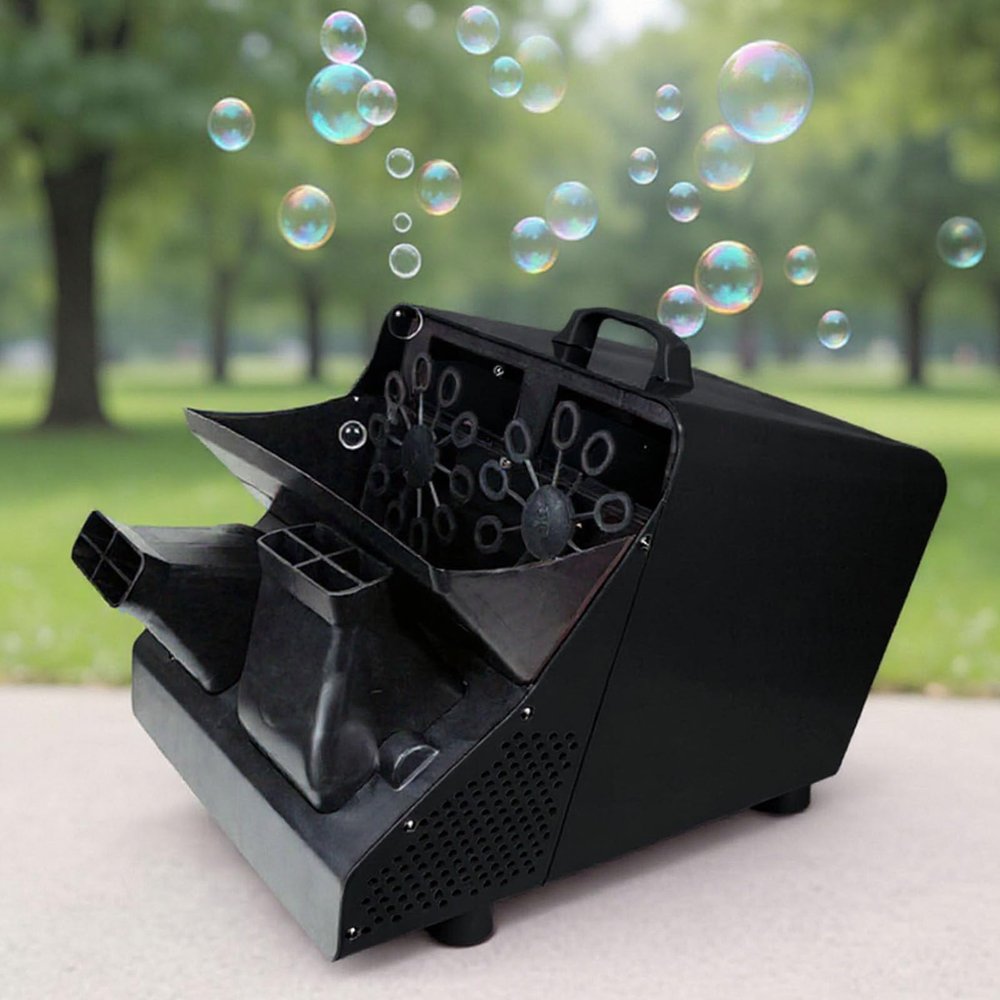 CKJJZY Commercial Bubble Machine Pro - Adjustable Angle (30-90) & Speed Control, 20,000+ BPM, Lightweight & Spill-Proof Design, Upgrade Bubble Blower for Outdoor Wedding Birthday (Black Plug)