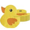 100 Pcs of Cute Yellow Rubber Duck Party Napkins Cute Duckie Themed Napkins Rubber Duck Party Supplies for Baby Shower Gender Reveal Kids Birthday One Lucky Duck Birthday Decorations view 1