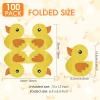 100 Pcs of Cute Yellow Rubber Duck Party Napkins Cute Duckie Themed Napkins Rubber Duck Party Supplies for Baby Shower Gender Reveal Kids Birthday One Lucky Duck Birthday Decorations view 2